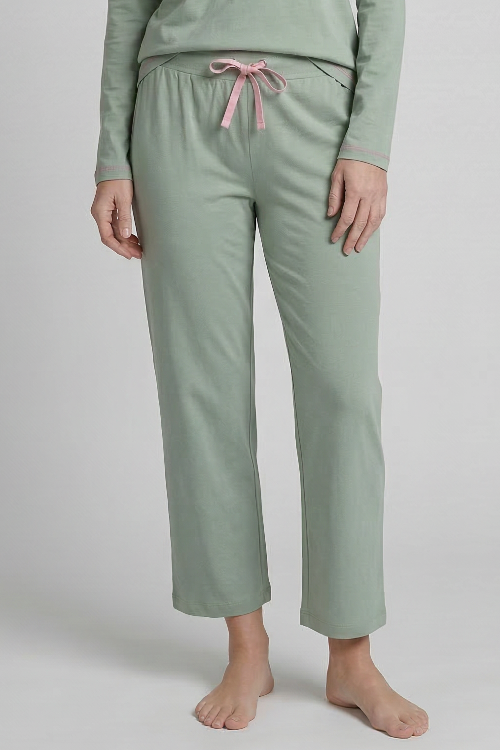 r-sch-be-happy-7-8-hose-karo-print-pyjamahose-gr-n-baumwolle image 1