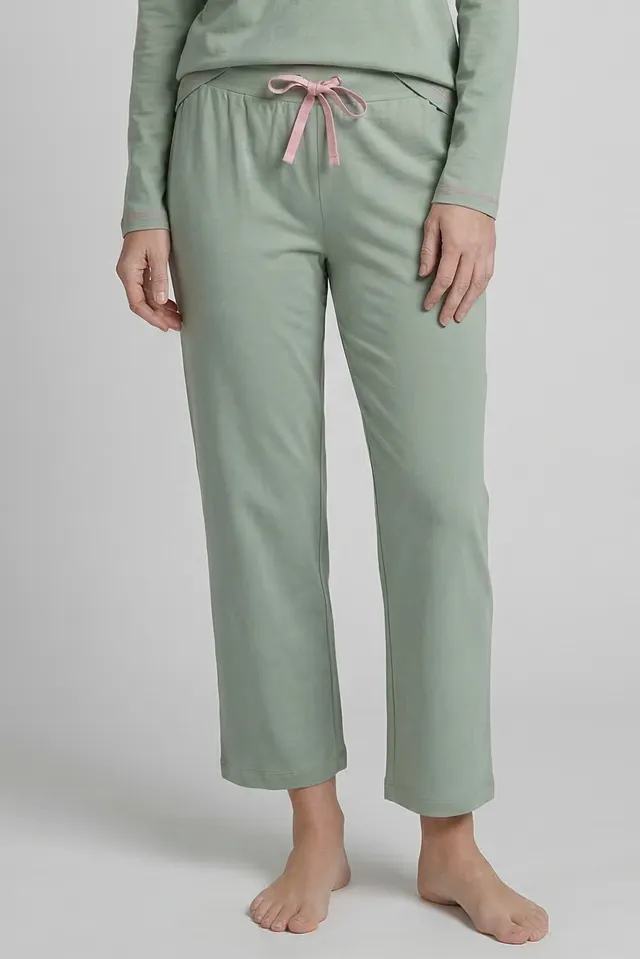 r-sch-be-happy-7-8-hose-karo-print-pyjamahose-gr-n-baumwolle image 1