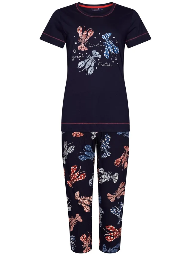 pastunette-rebelle-lobster-party-pyjama-blau-hummer-bio-baumwolle image 1