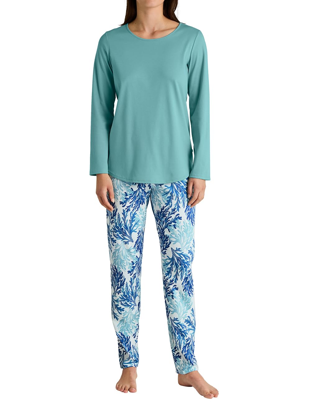 calida-favourites-dreams-pyjama-damen-lang-ice-green-baumwolle image 1