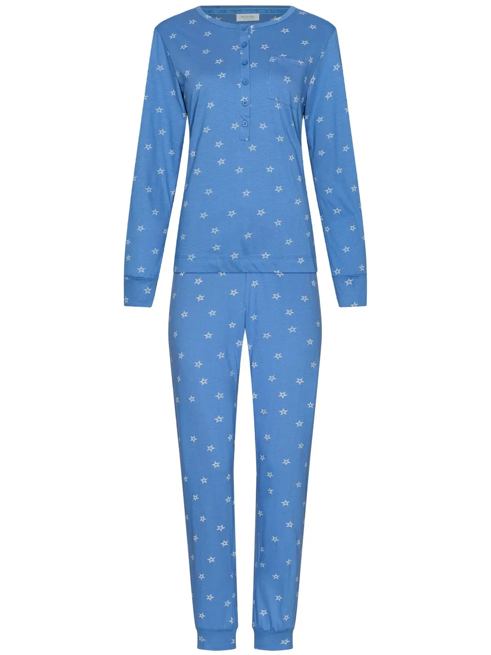 myrebelle-starry-nights-pyjama-blau-sterne-bio-baumwolle image 1