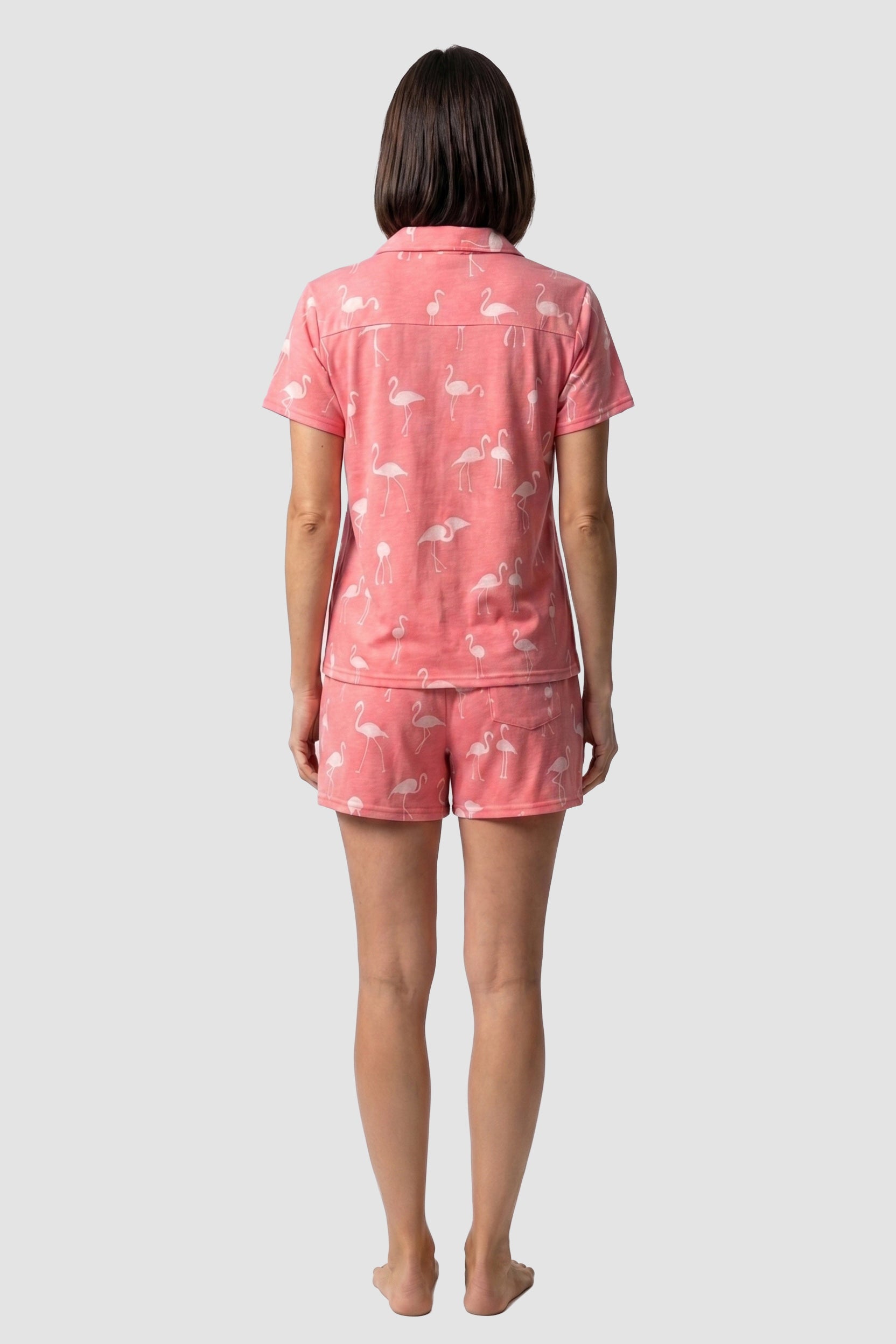 r-sch-be-happy-pyjama-kurz-flamingo-druck-rosa-baumwolle image 3