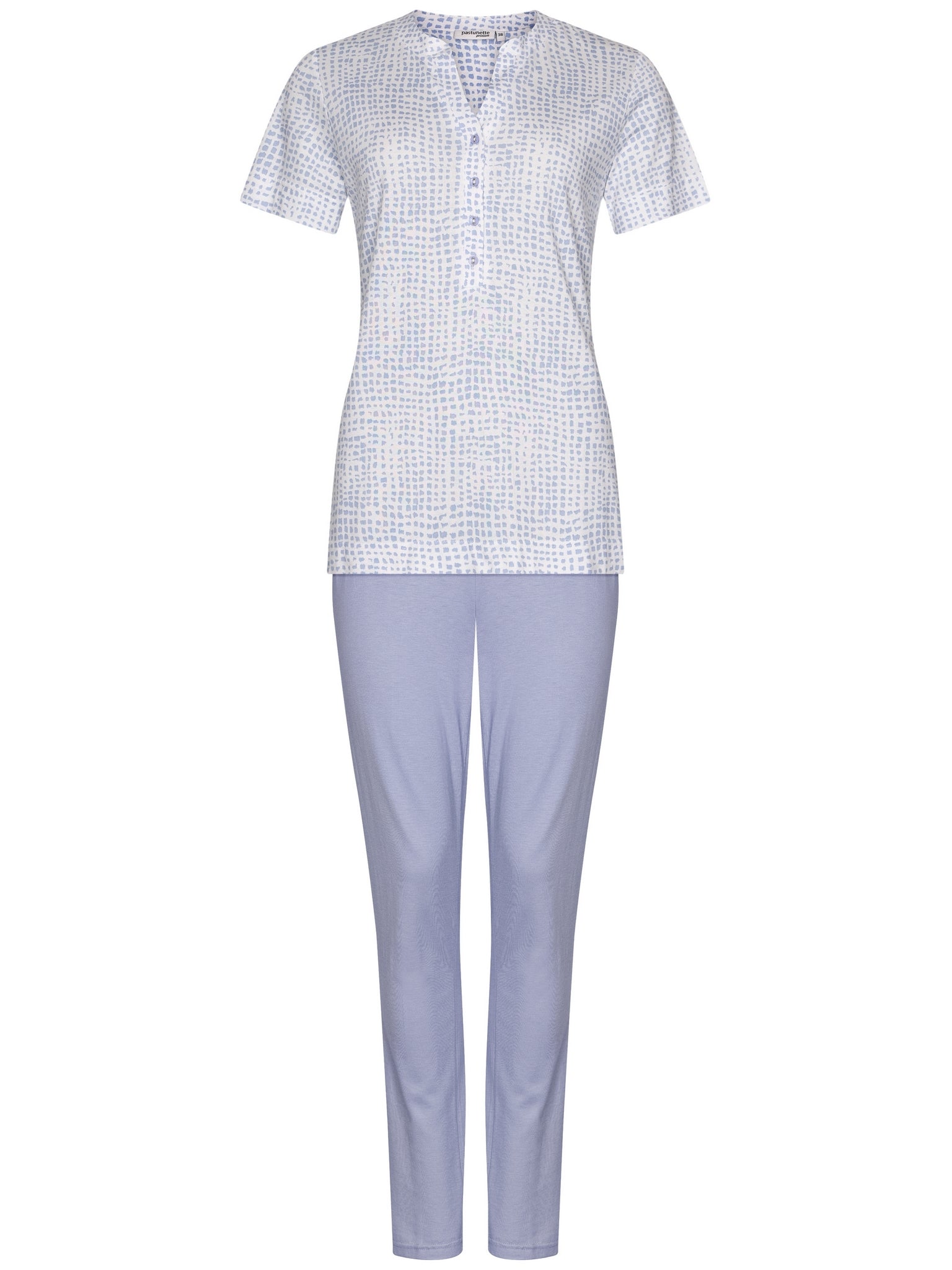pastunette-premium-soft-sketches-pyjama-blau-modal-kurzarm image 1