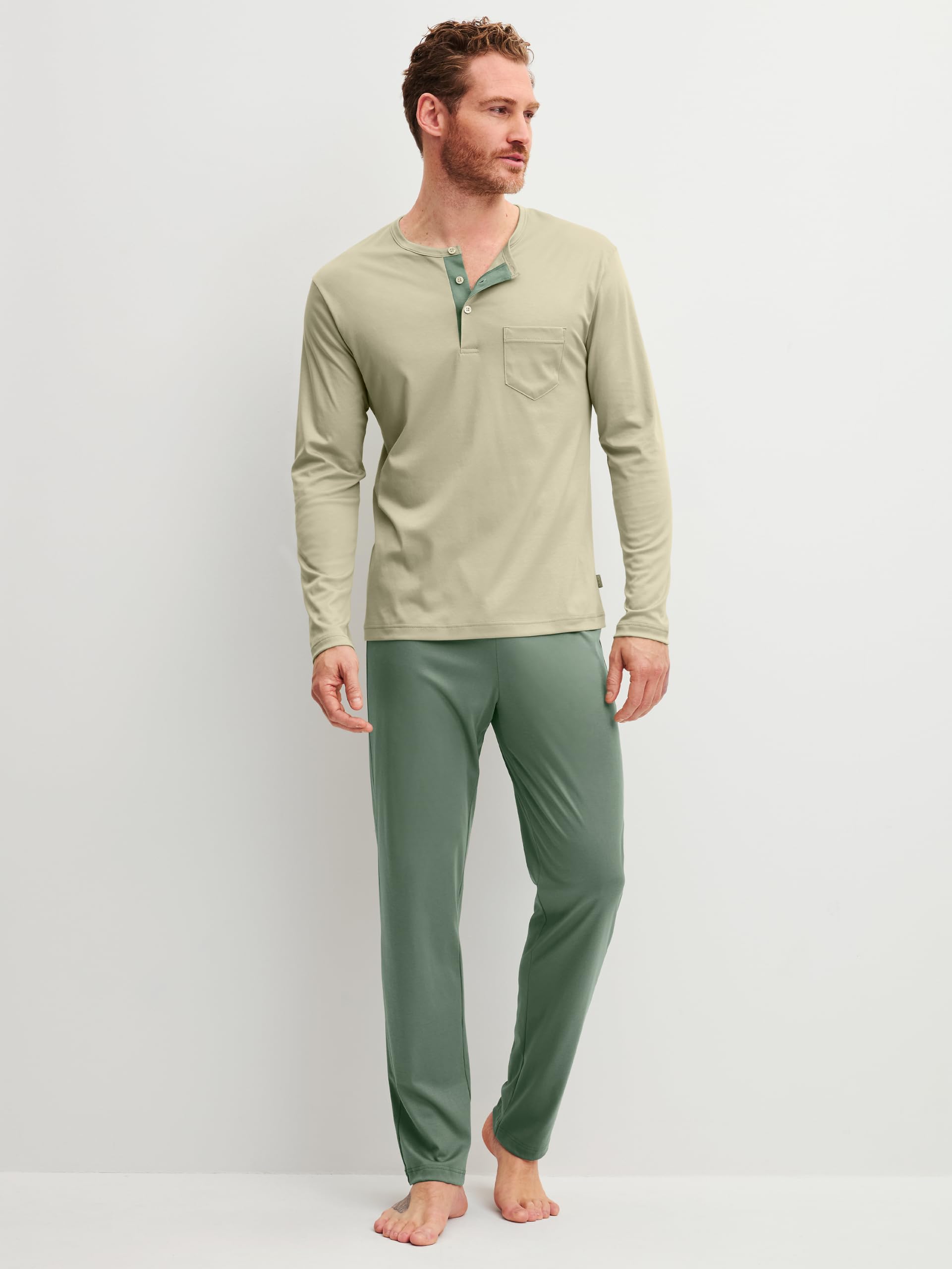 calida-relax-superlight-pyjama-herren-tea-green-gr-50-leicht image 2