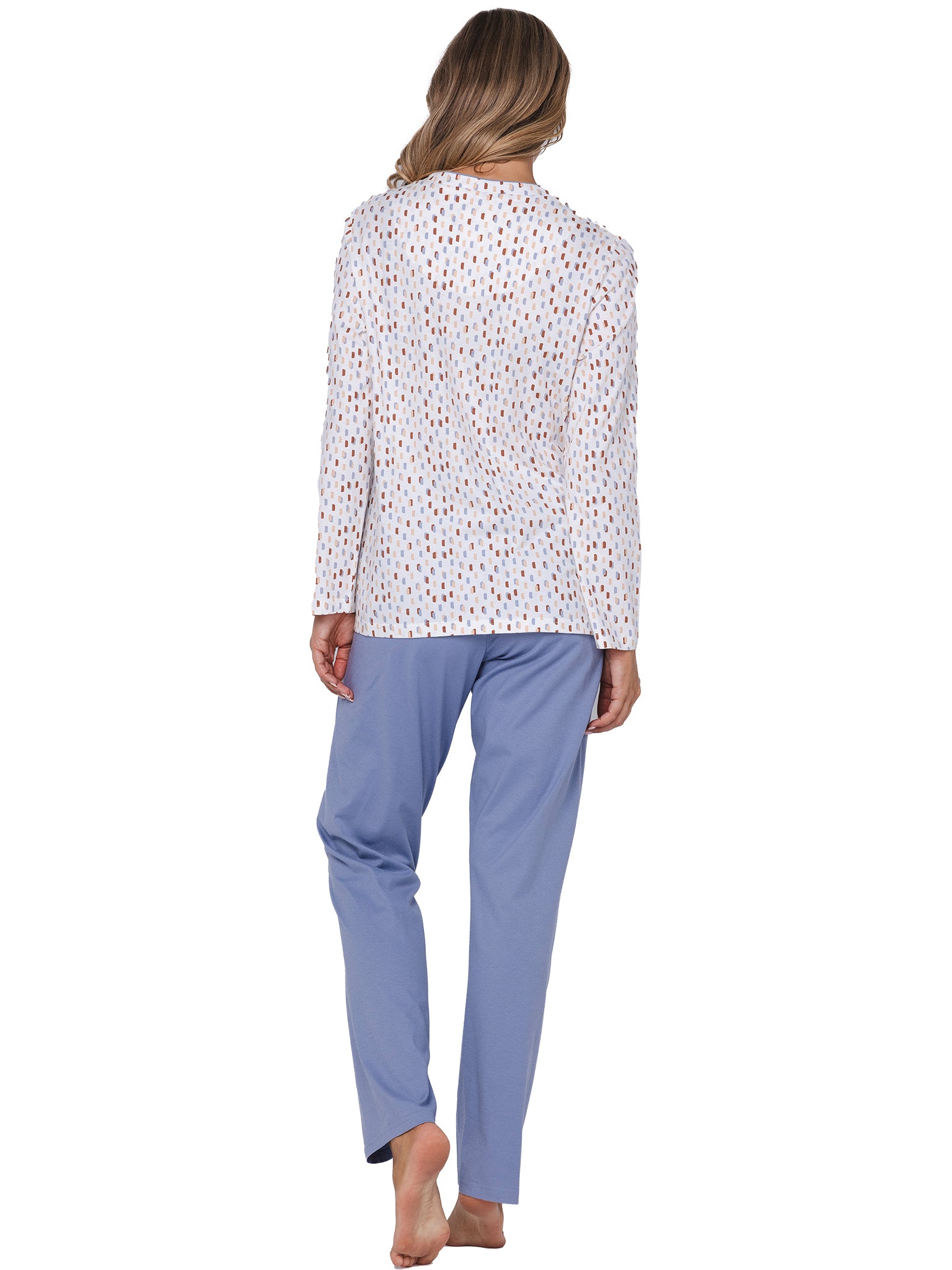 pastunette-tender-pyjama-damen-wei-blau-baumwolle image 4