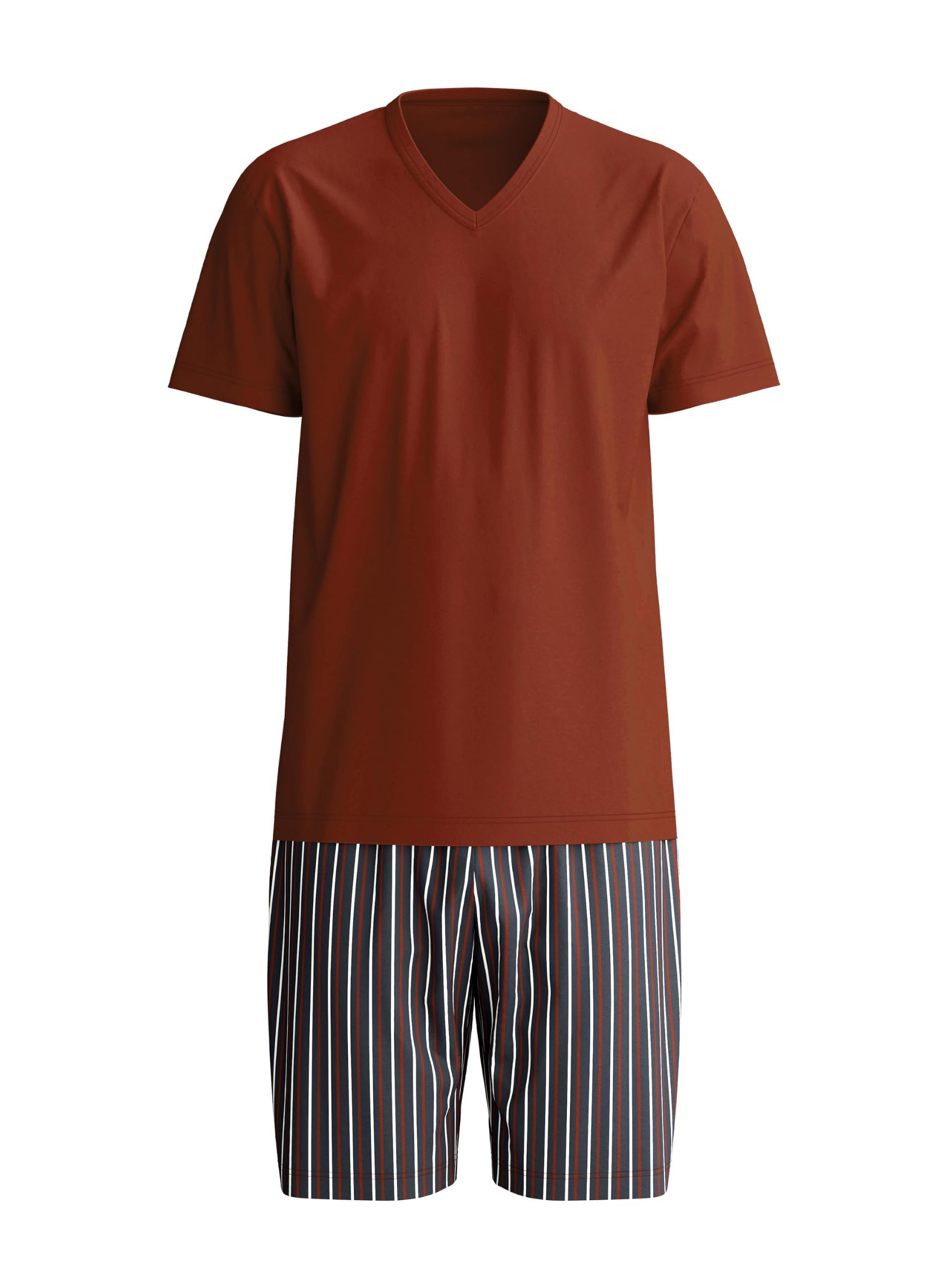 calida-cotton-special-kurz-pyjama-herren-gr-50-brick-red image 4