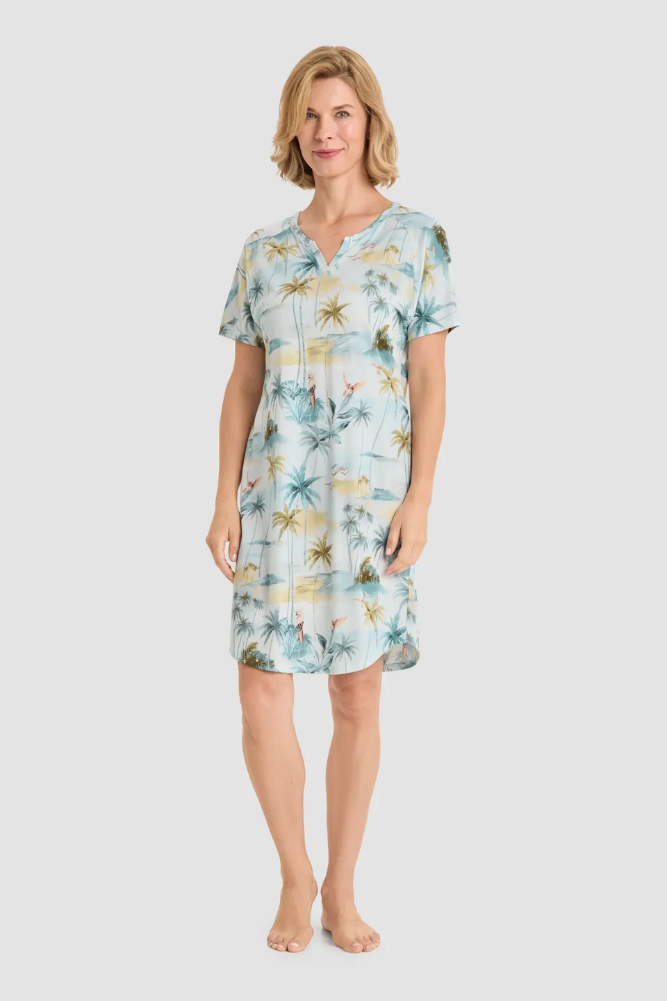 r-sch-be-happy-nachthemd-palmendruck-t-rkis-modal image 1