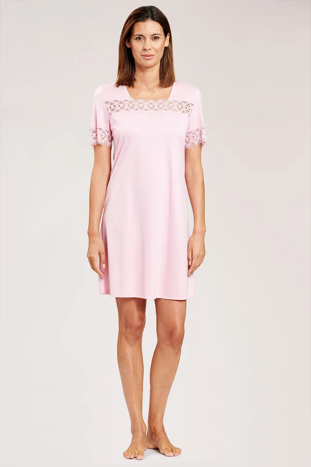 r-sch-be-happy-bigshirt-nachthemd-baumwolle-rosa-spitze image 1