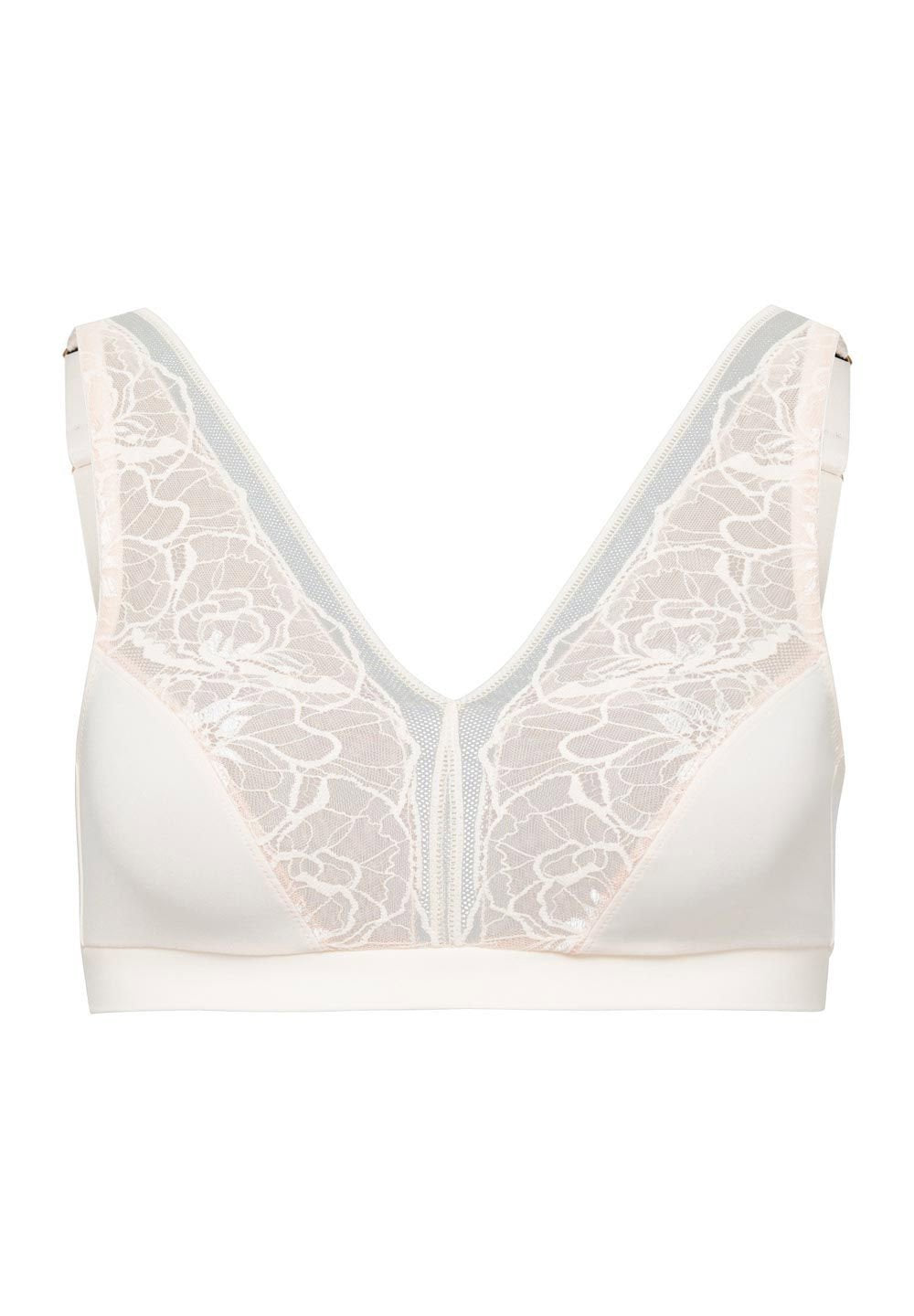 hanro-moments-selma-soft-cup-bra-warm-sand-spitze-bh image 1