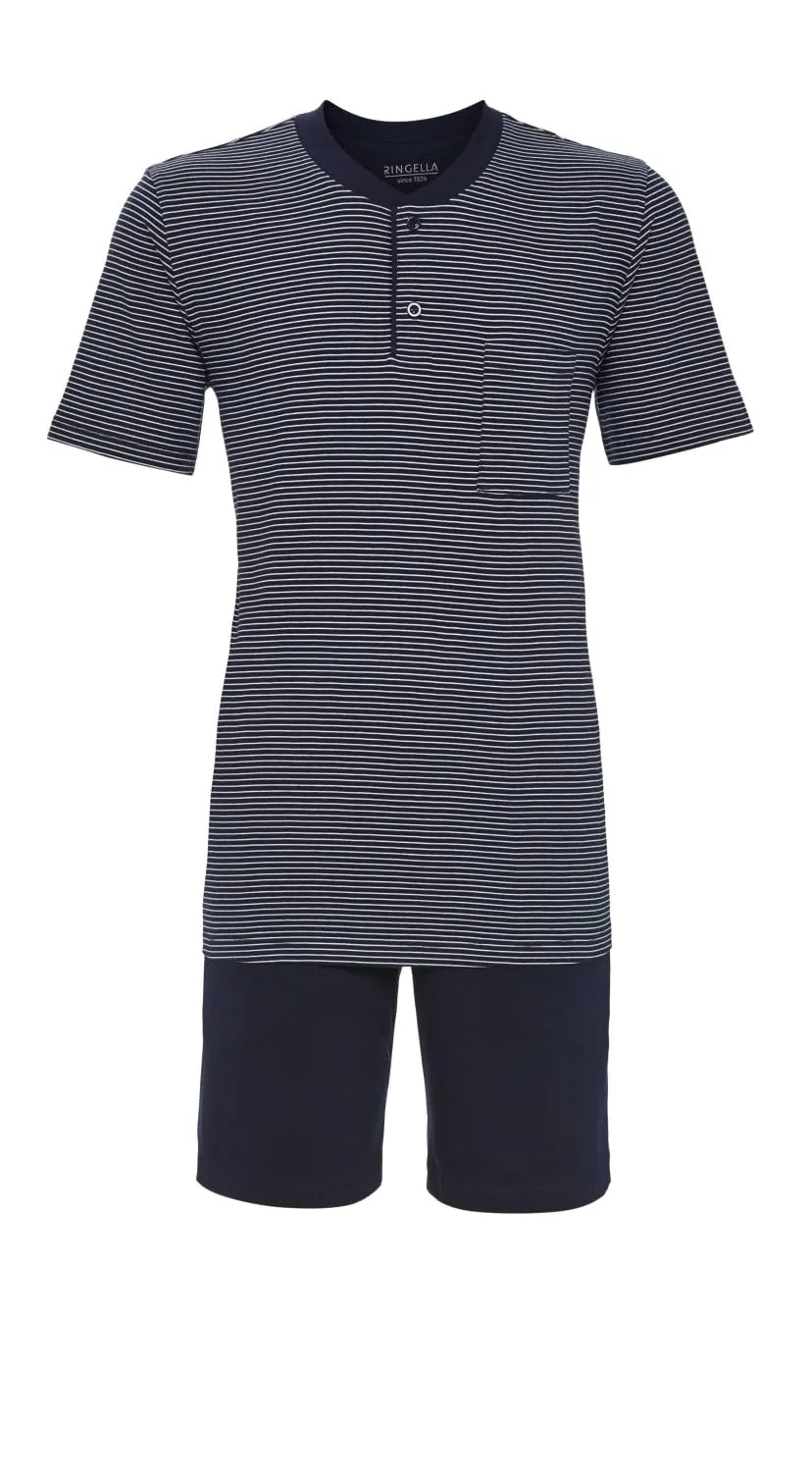 ringella-women-men-herren-shorty-kurzpyjama-knopfleiste-baumwolle image 1