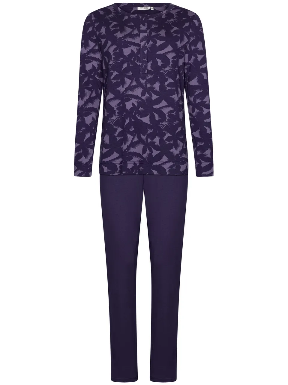pastunette-premium-dark-orchid-pyjama-lila-blume-langarm image 1