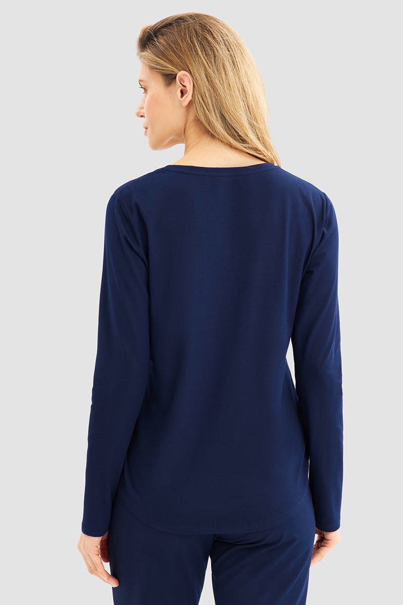 r-sch-be-happy-shirt-langarm-blau-v-ausschnitt-a-form image 3