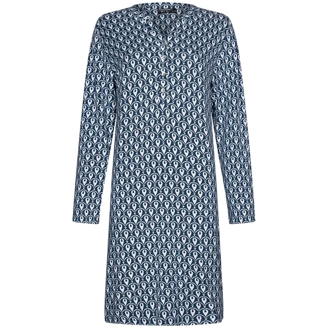 pastunette-premium-art-deco-nachthemd-blau-langarm-viskose image 1