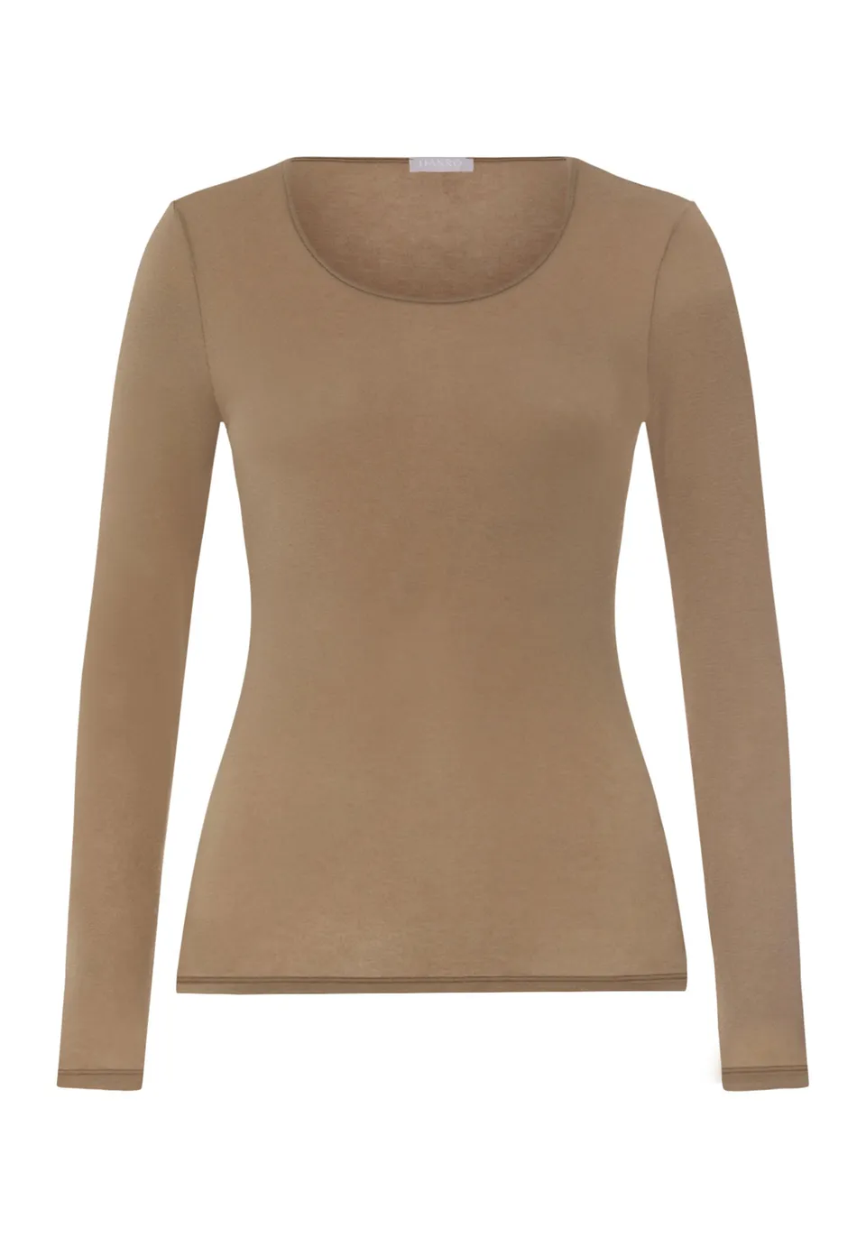 hanro-ultralight-l-slv-shirt-langarmshirt-suede-camel-merinowolle image 1