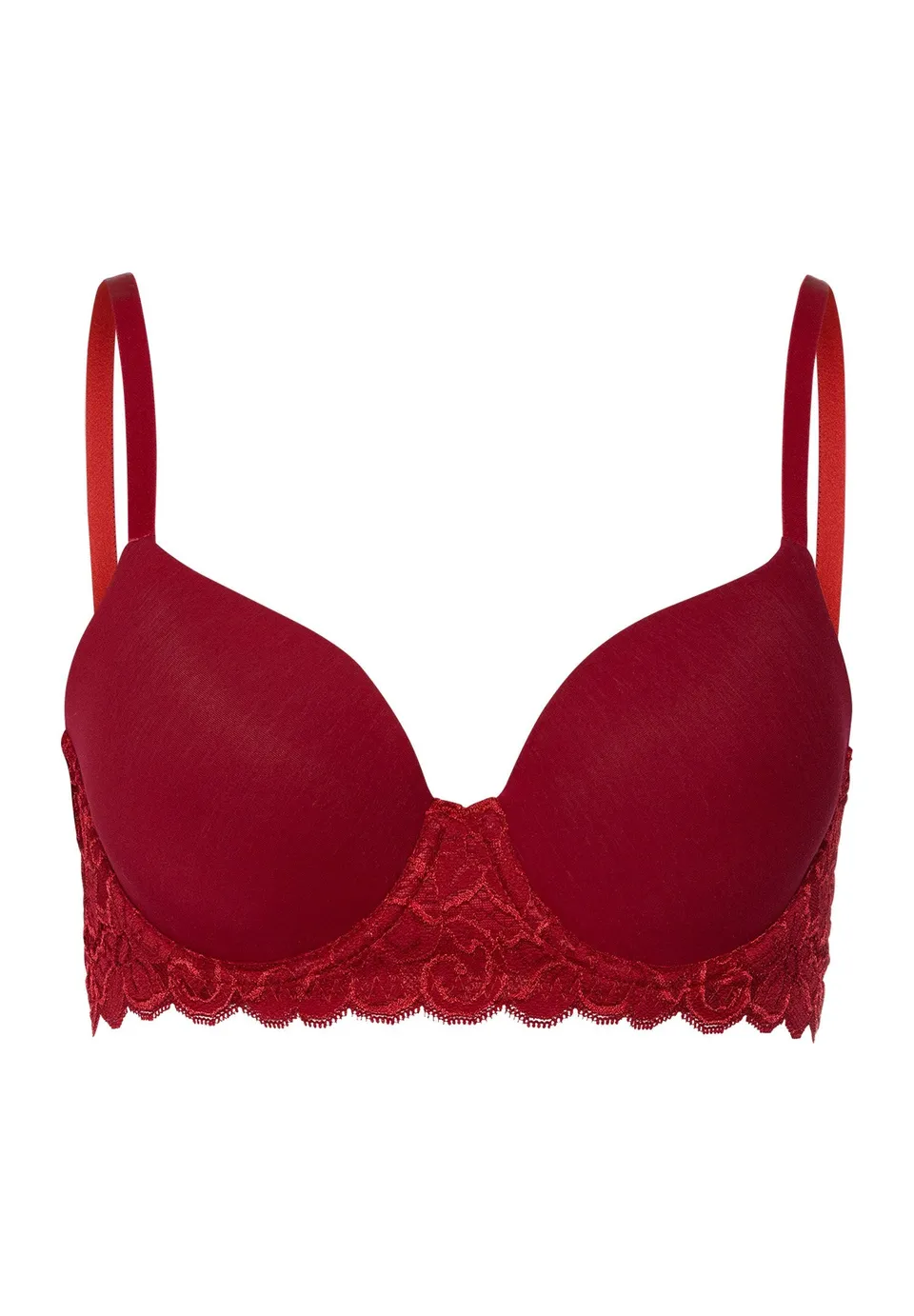 hanro-moments-padded-bra-bh-red-dahlia-spitze-pima-cotton image 1