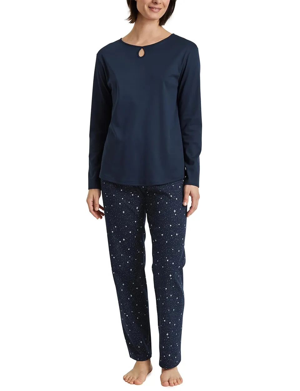 calida-sweet-dreams-pyjama-damen-lang-baumwolle-dahlia-pink image 1