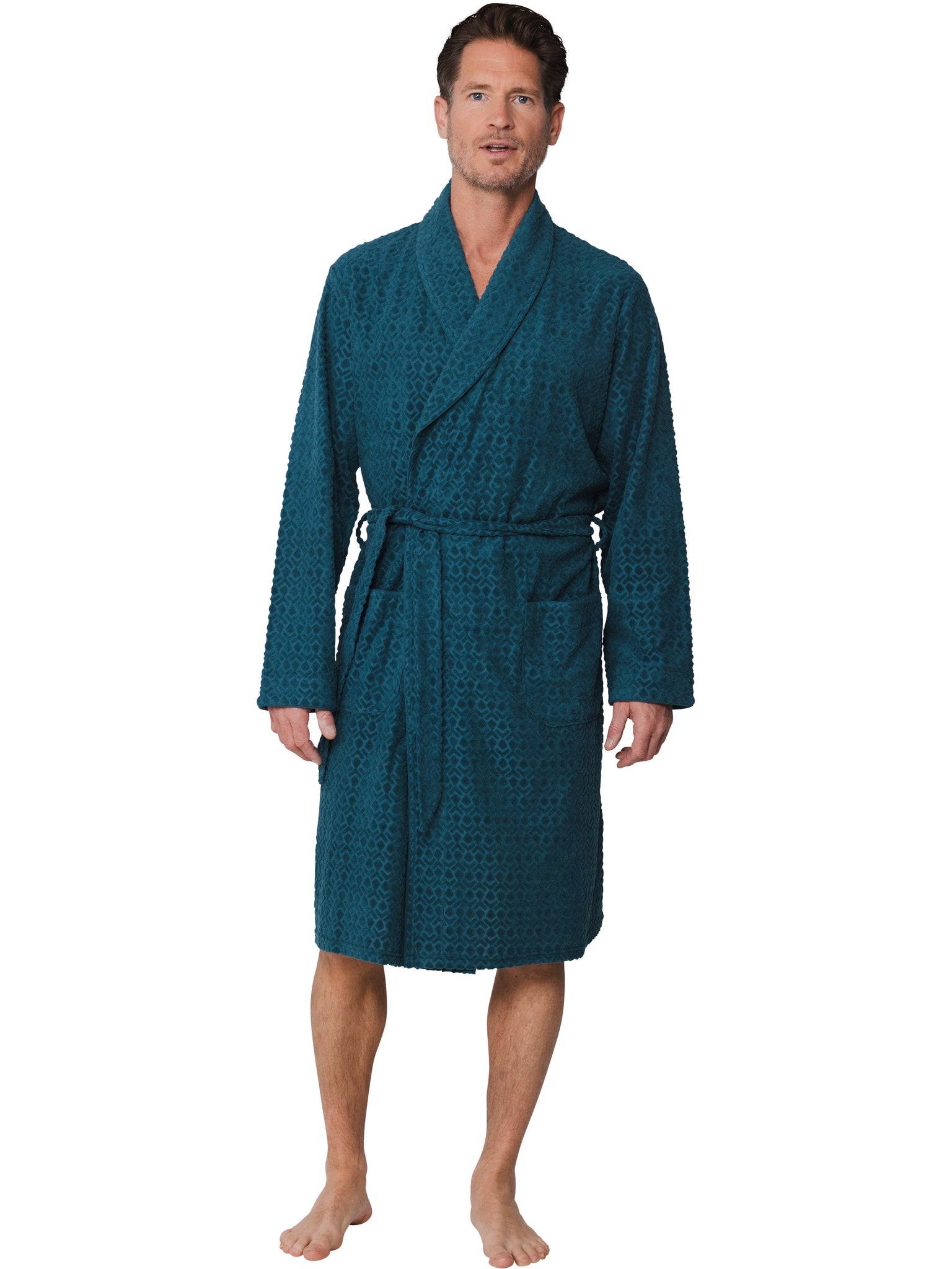 pastunette-green-motion-bademantel-petrol-jacquard image 3