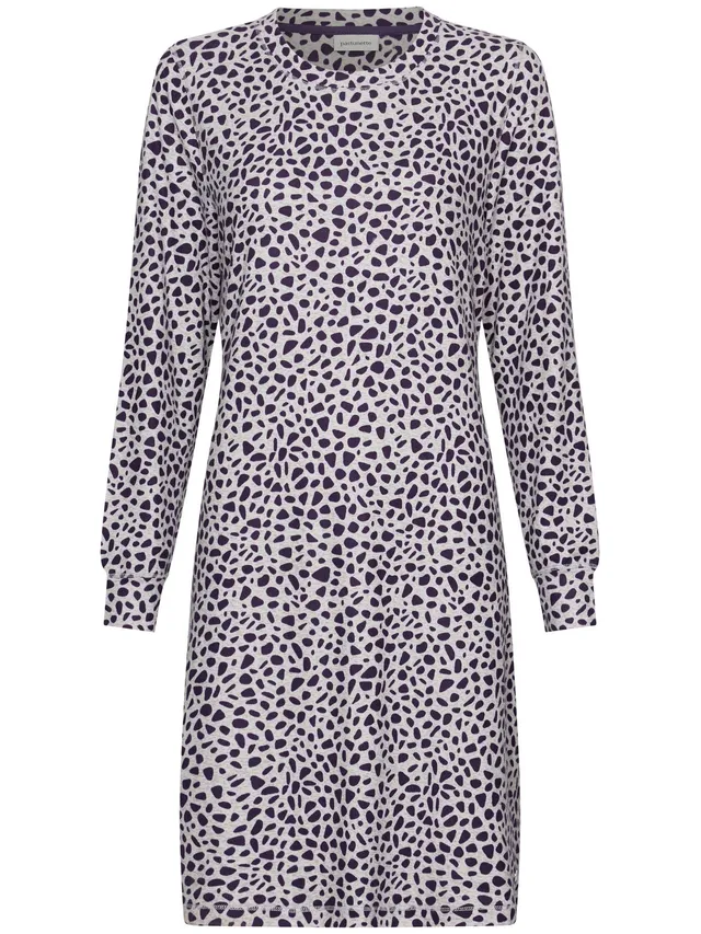 pastunette-purple-pebbles-nachthemd-lila-fleece-langarm image 1