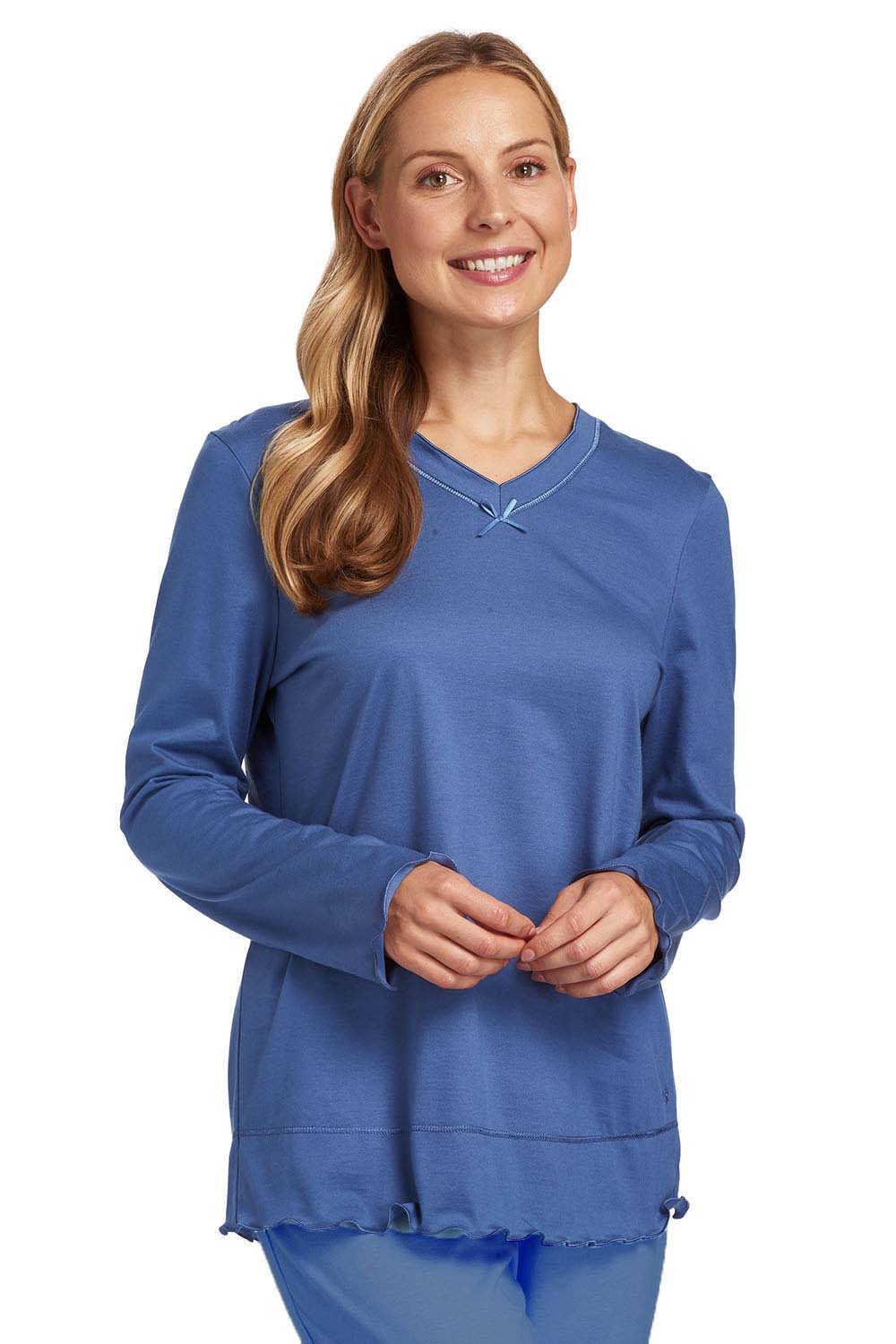 r-sch-be-happy-shirt-langarm-grau-pure-cotton-v-ausschnitt image 6