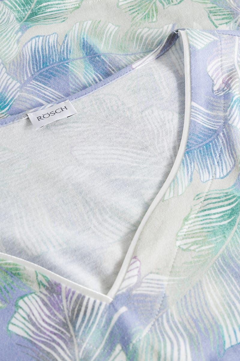 r-sch-be-happy-pyjama-lang-blau-bl-tterdruck-v-ausschnitt image 4