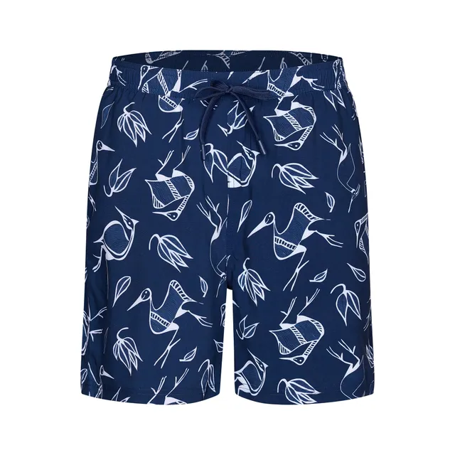 pastunette-beach-crane-birds-badeshorts-blau-recycelt image 1