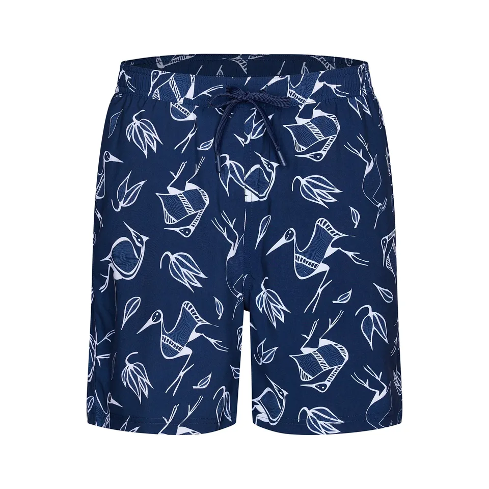 pastunette-beach-crane-birds-badeshorts-blau-recycelt image 1