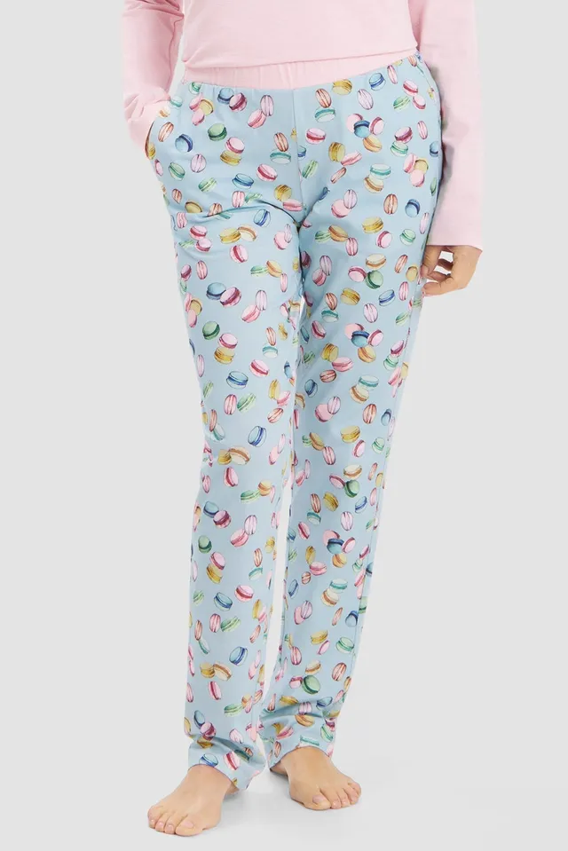r-sch-be-happy-pyjamahose-lang-t-rkis-macaron-druck image 1