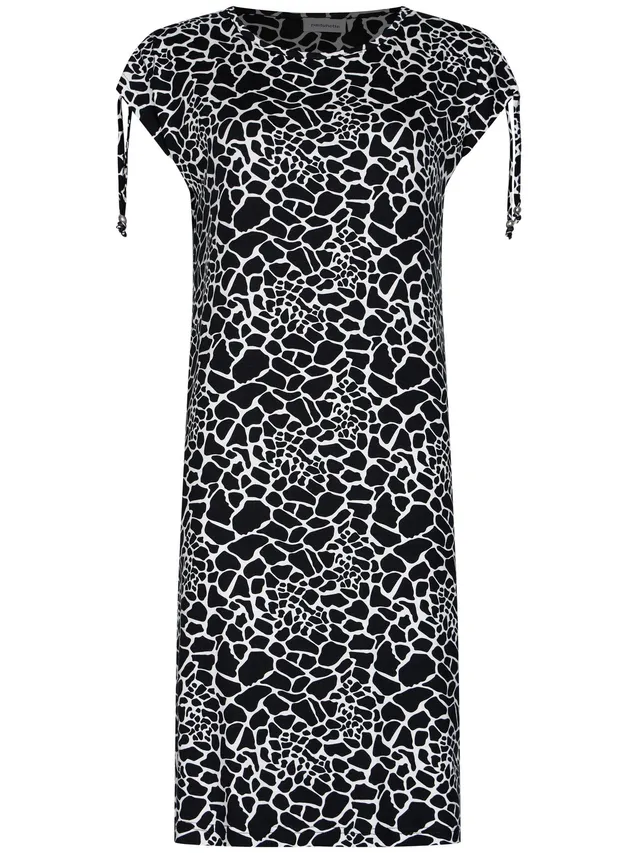 pastunette-noir-safari-kleid-schwarz-animal-viskose-strandkleid image 1