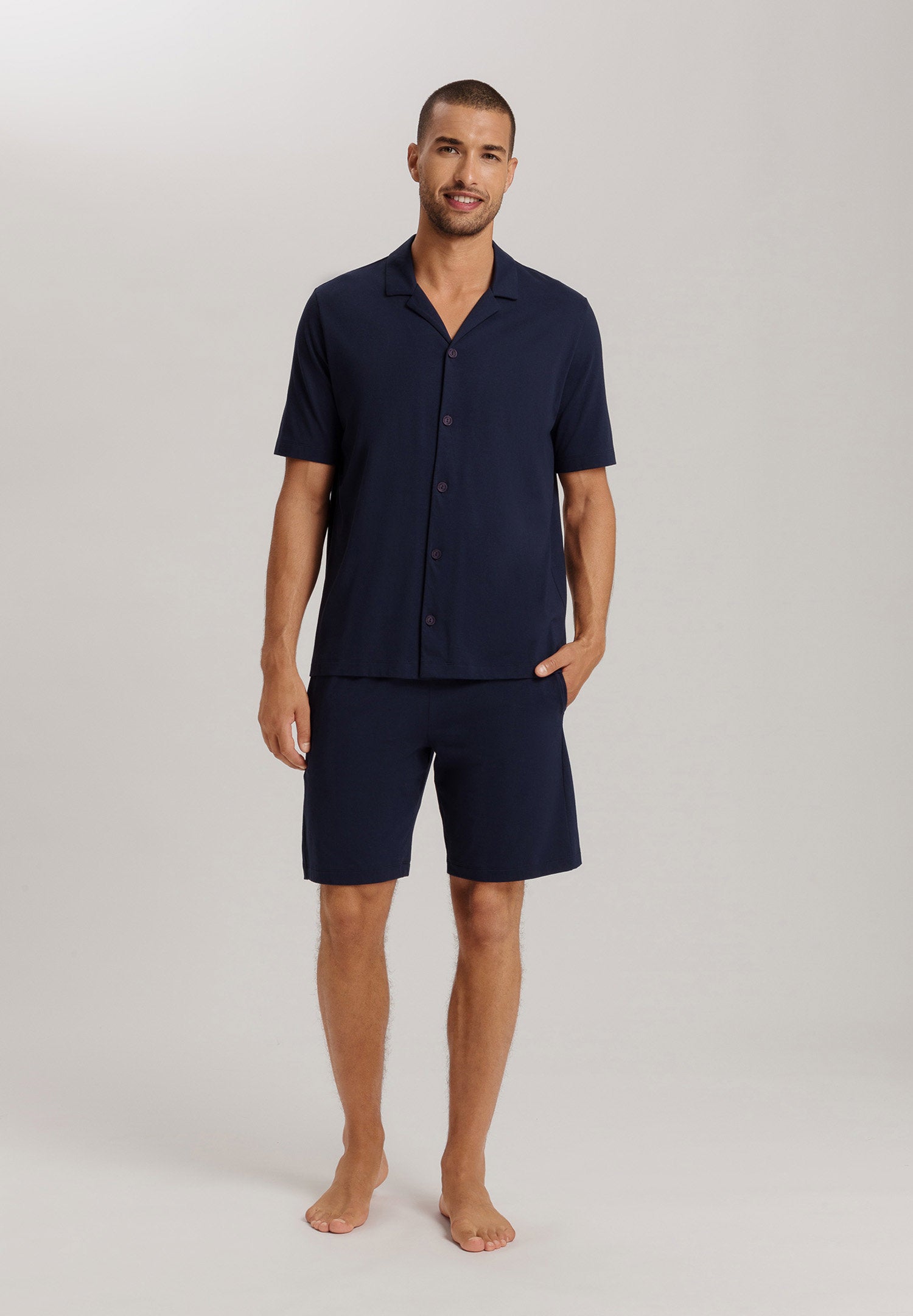 hanro-night-day-henley-shirt-deep-navy-baumwolle image 5