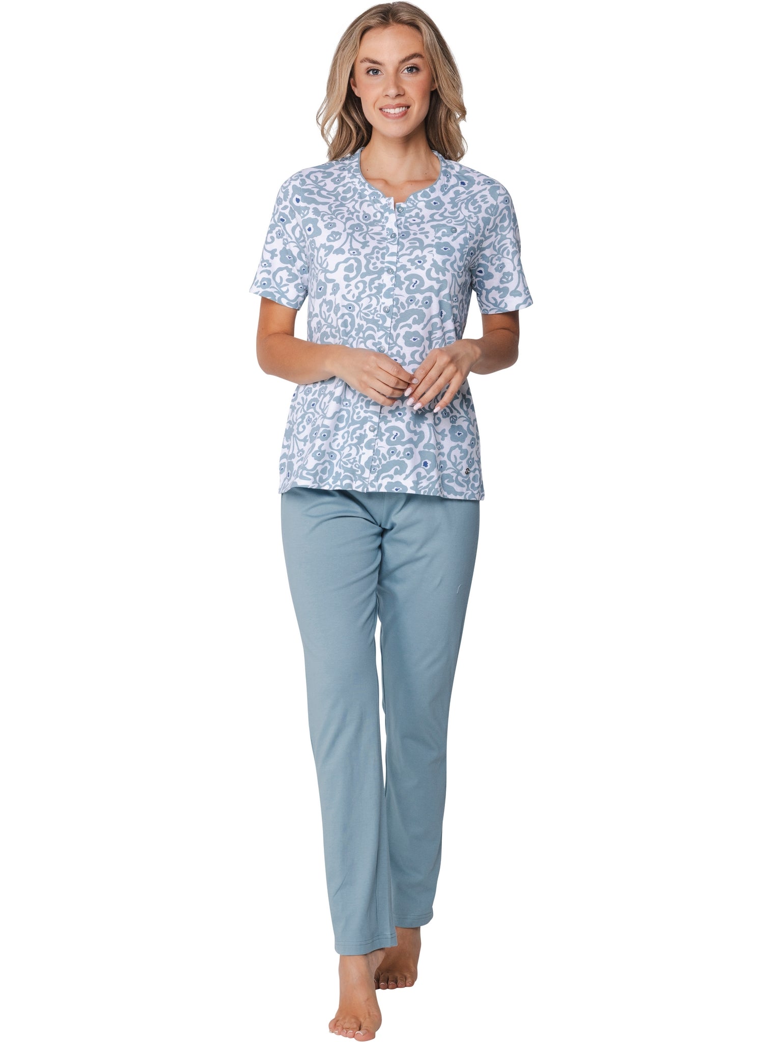 pastunette-stone-blue-pyjama-blau-bio-baumwolle-kurzarm image 3