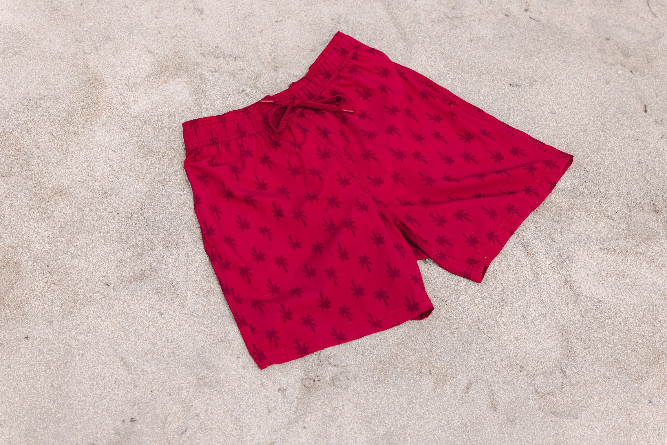 pastunette-badeshorts-rot-palmen-herren-badehose-schnelltrocknend image 5