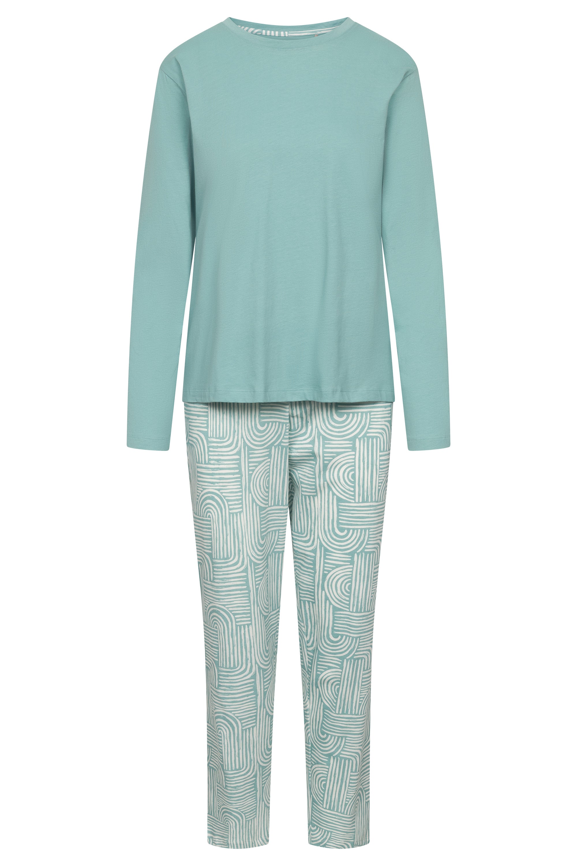 r-sch-be-happy-pyjama-lang-t-rkis-grafikdruck-baumwolle image 2