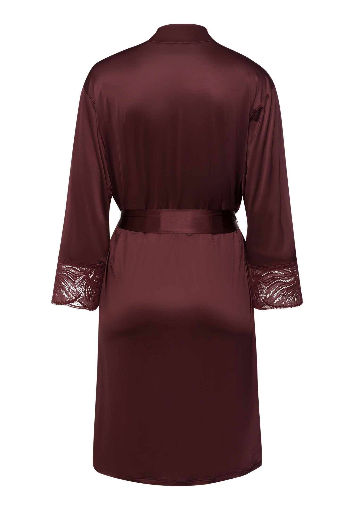 hanro-lilith-kimono-morgenmantel-vivid-brown-spitze image 3