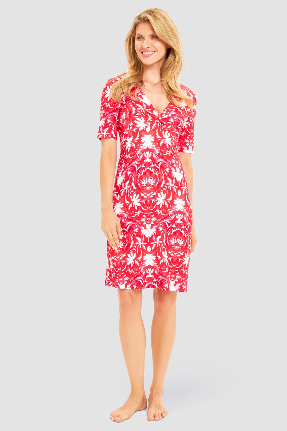 r-sch-be-happy-strandkleid-knielang-rot-mit-knoten image 1