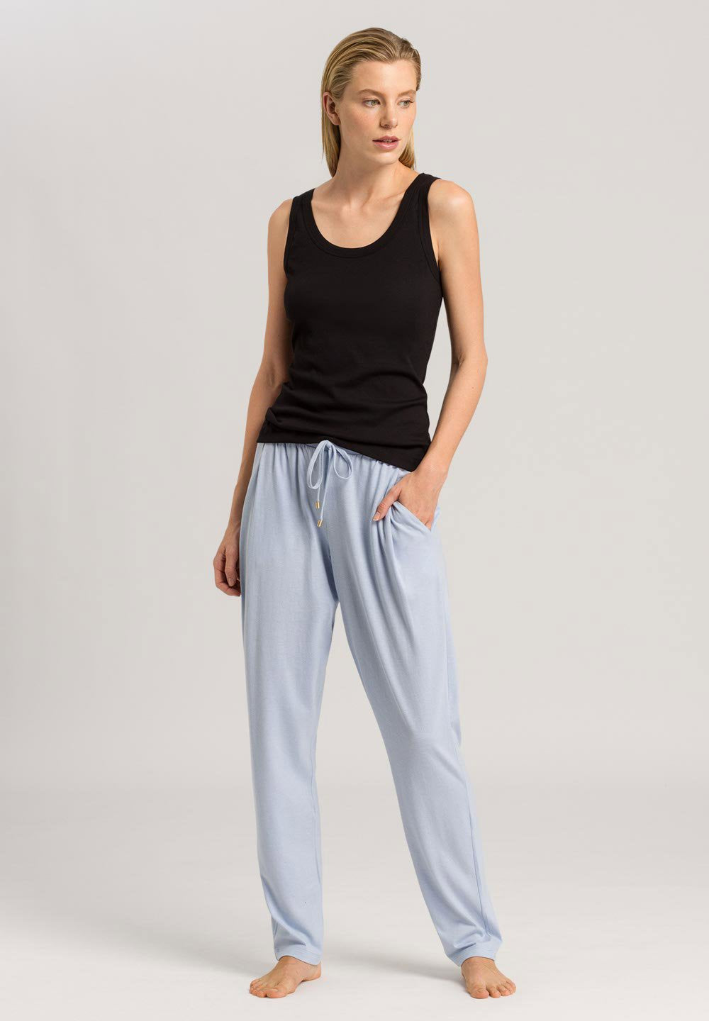 hanro-sleep-lounge-tank-top-ripp-schwarz-baumwolle image 5