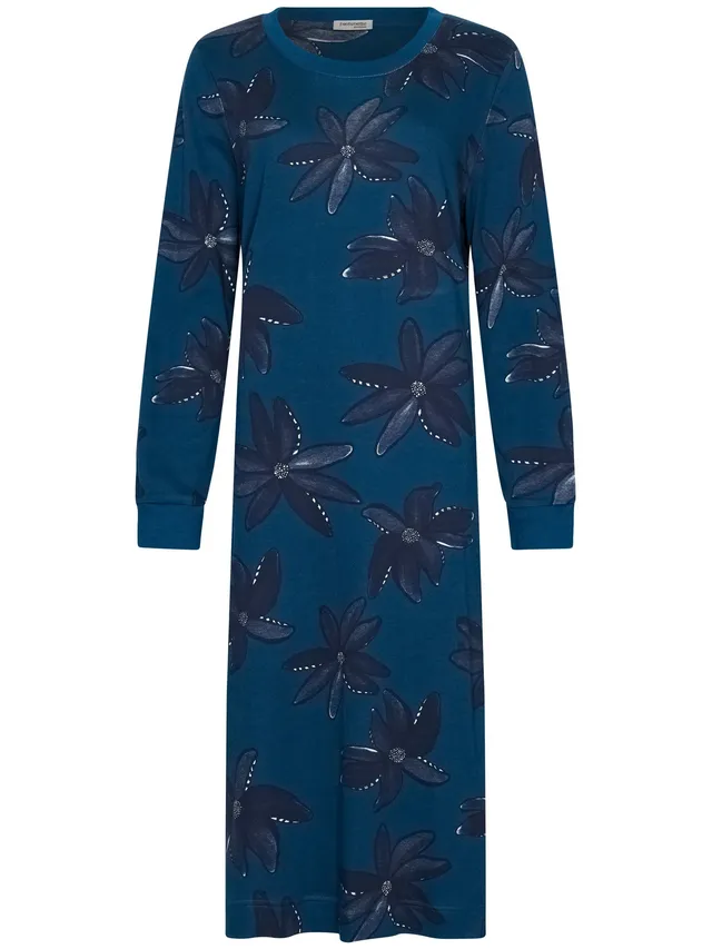 pastunette-premium-blue-mirage-nachthemd-blau-blumen-interlock image 1
