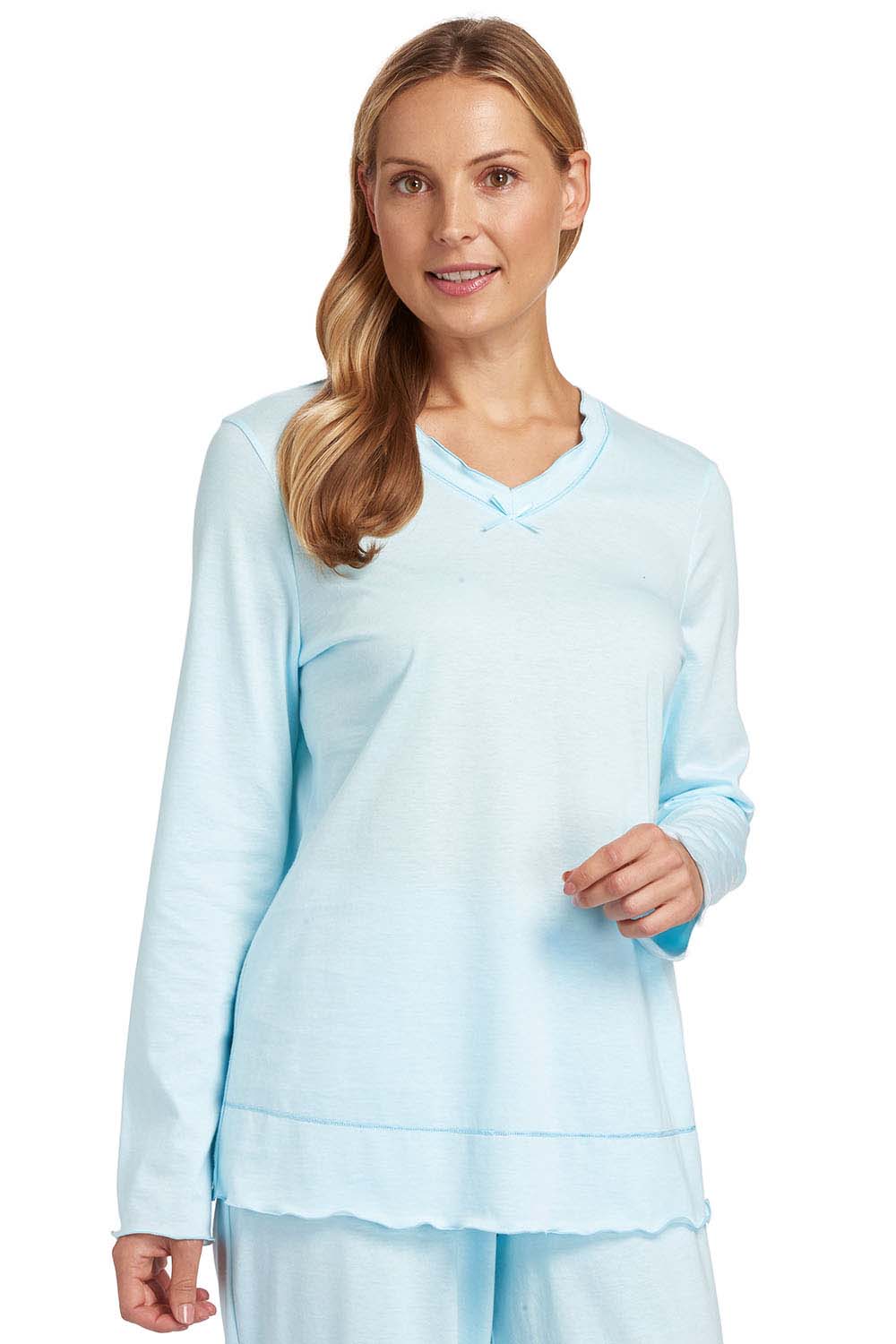 r-sch-be-happy-shirt-langarm-grau-pure-cotton-v-ausschnitt image 1