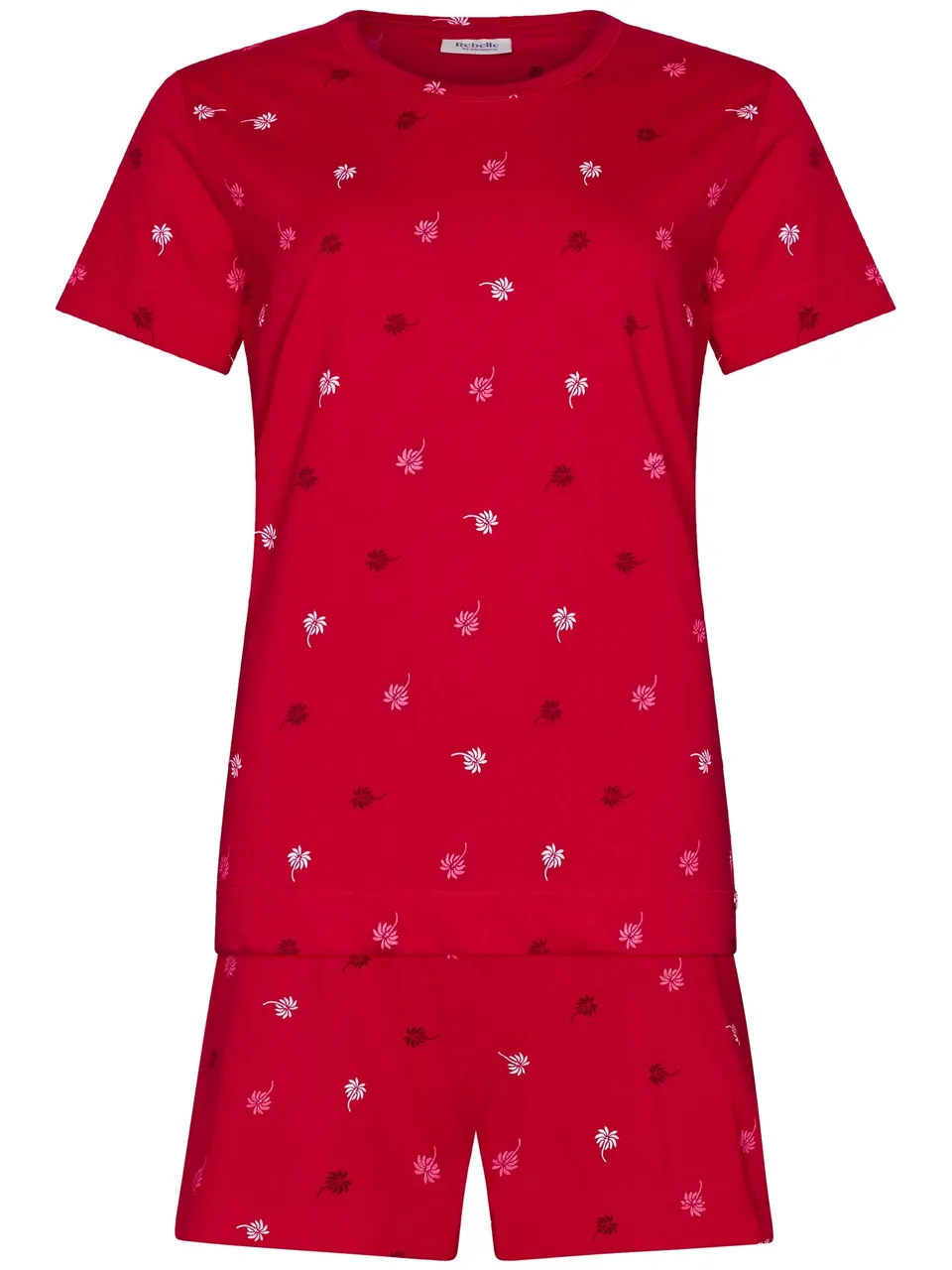 myrebelle-palm-springs-shortama-pink-palmen-bio-baumwolle image 1