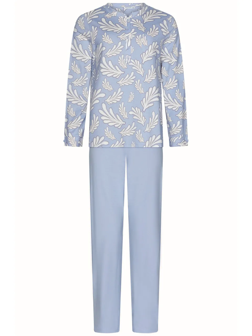 pastunette-tender-pyjama-blau-bl-tter-100-baumwolle image 1