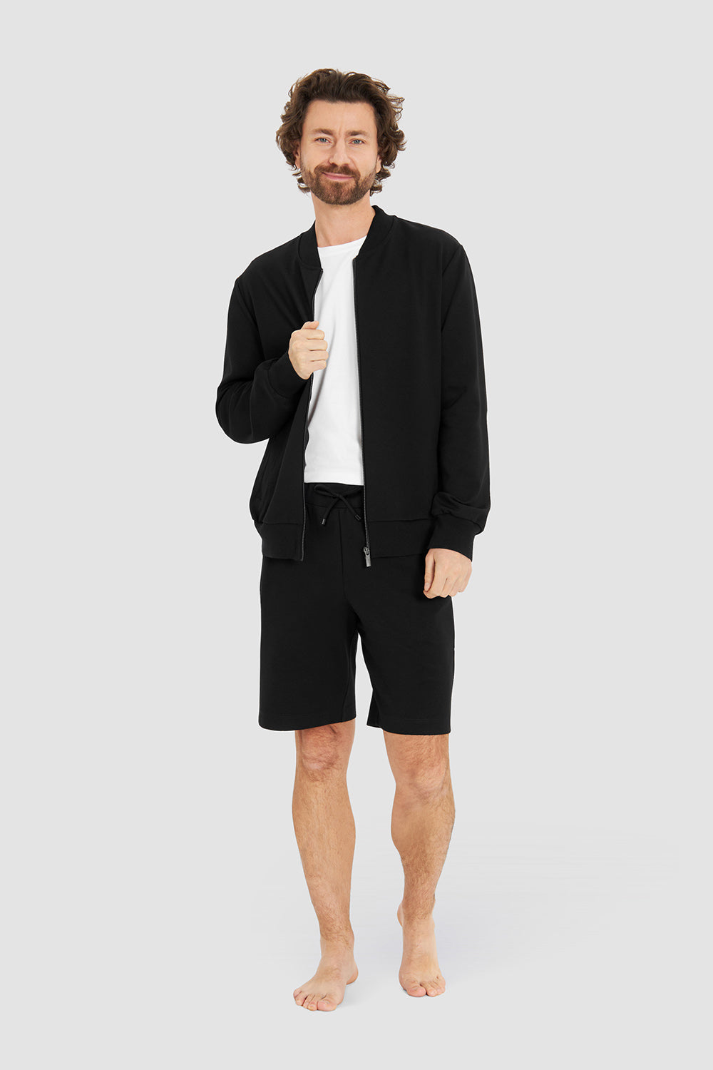 r-sch-be-happy-herren-loungehose-kurz-schwarz-bermuda image 4