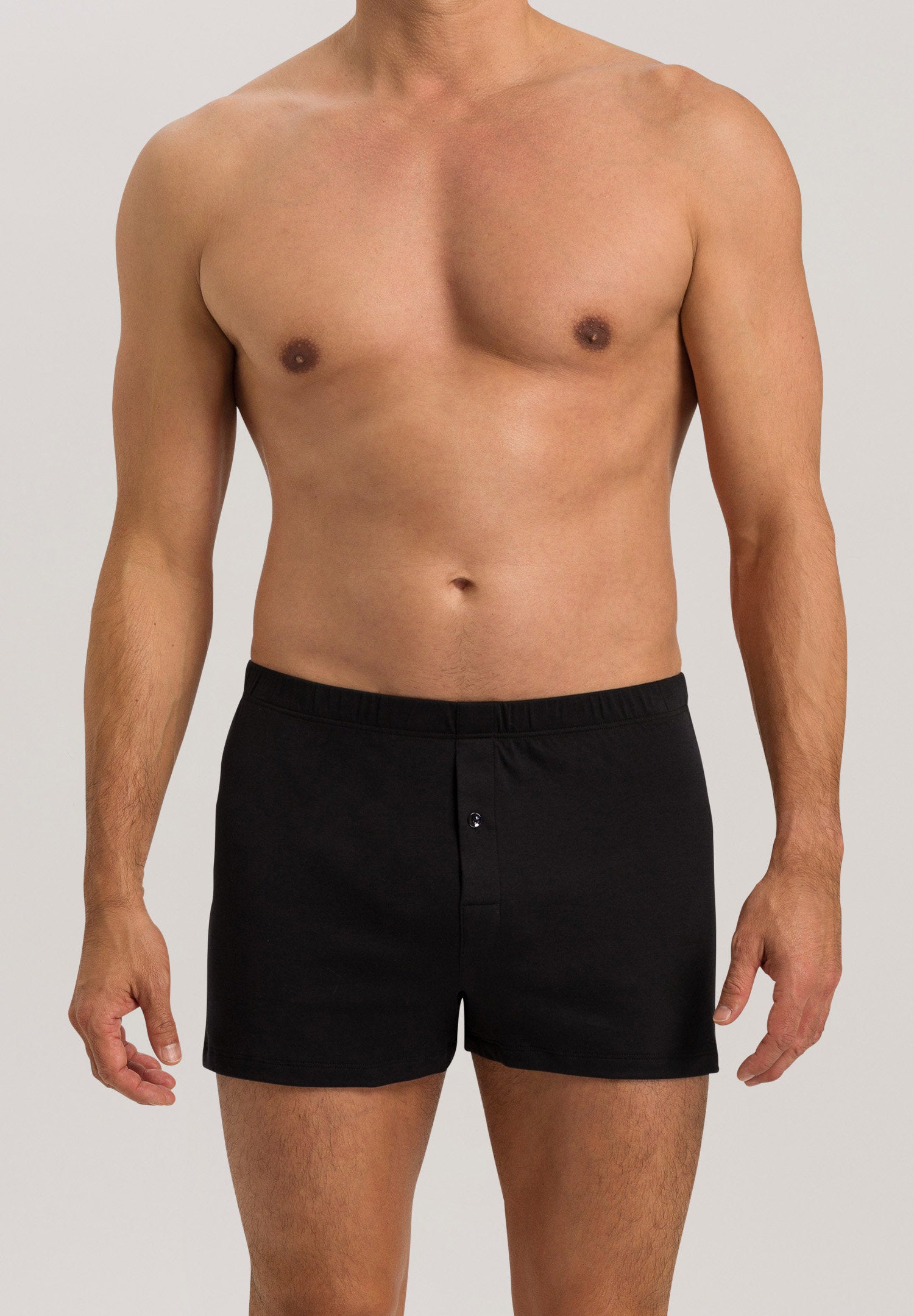 hanro-sea-island-cotton-boxers-schwarz-mit-eingriff-baumwolle image 2