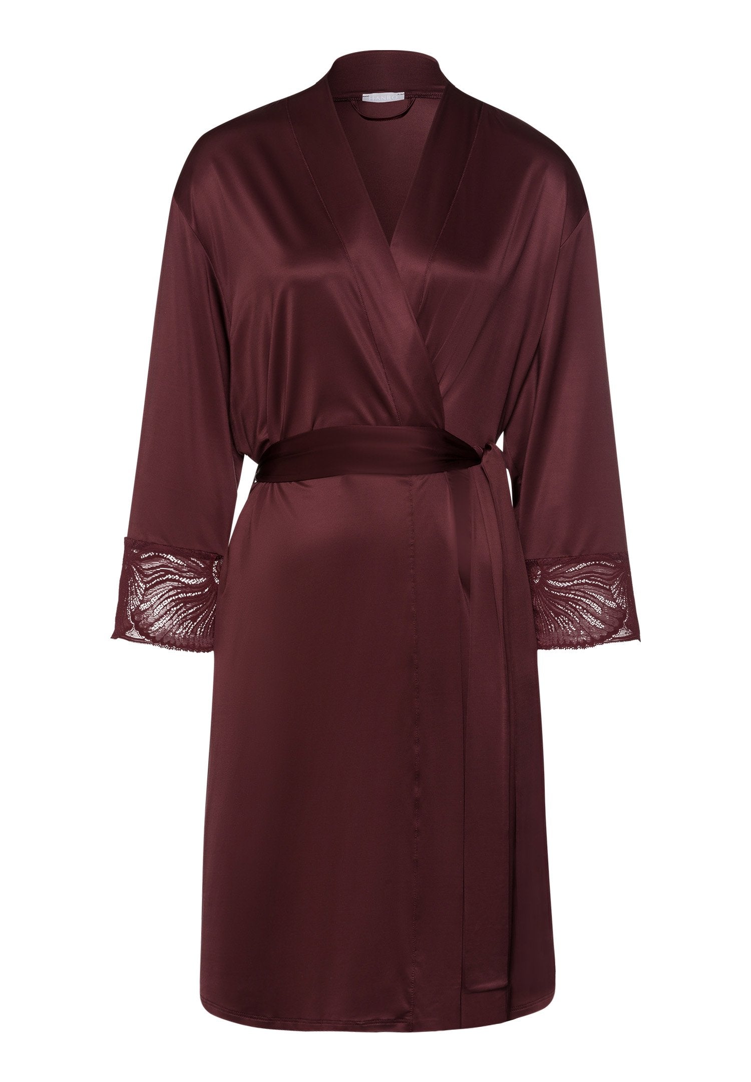 hanro-lilith-kimono-morgenmantel-vivid-brown-spitze image 1