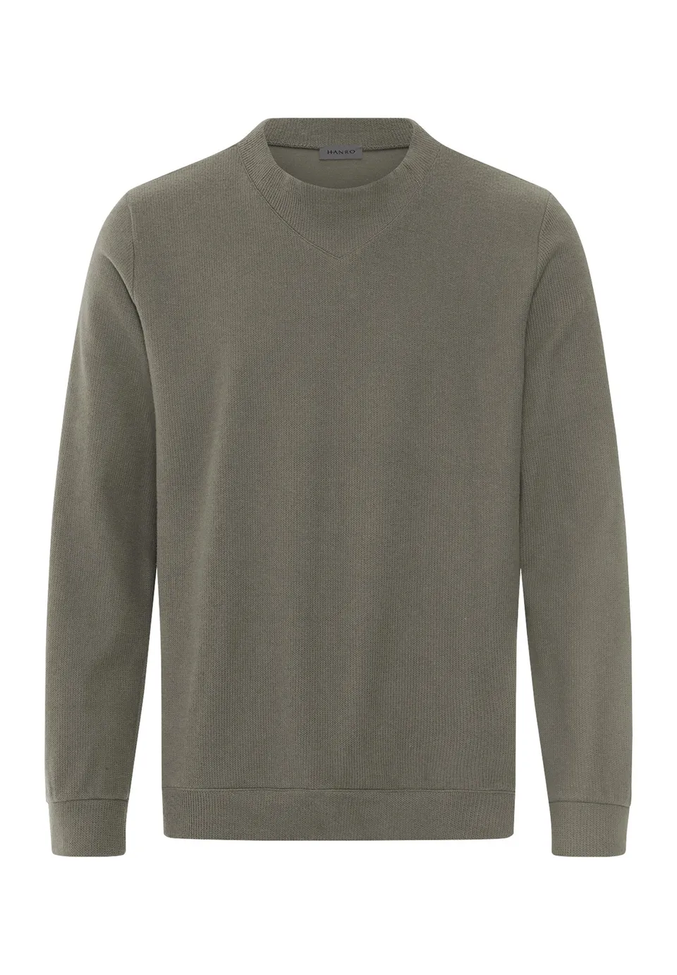 hanro-travelwear-pullover-polokragen-smokey-olive-baumwolle image 1
