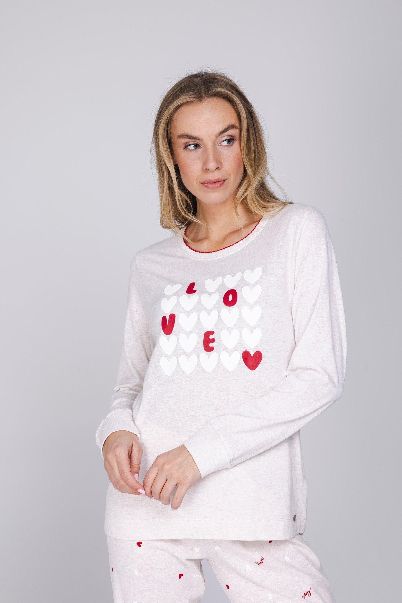myrebelle-endless-love-pyjama-beige-herz-bio-baumwolle image 7