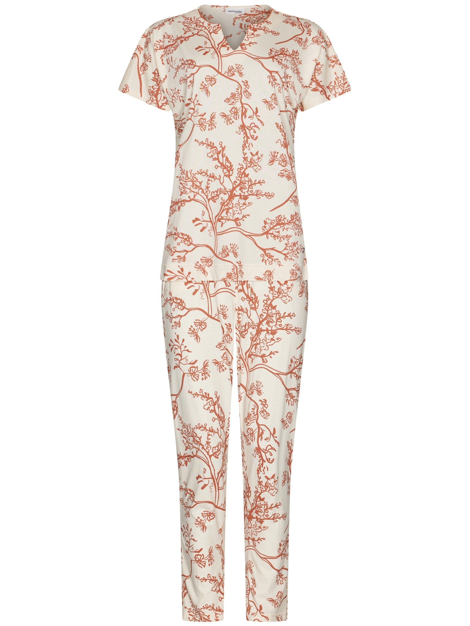 pastunette-premium-blossom-pyjama-creme-baumwolle-modal image 1