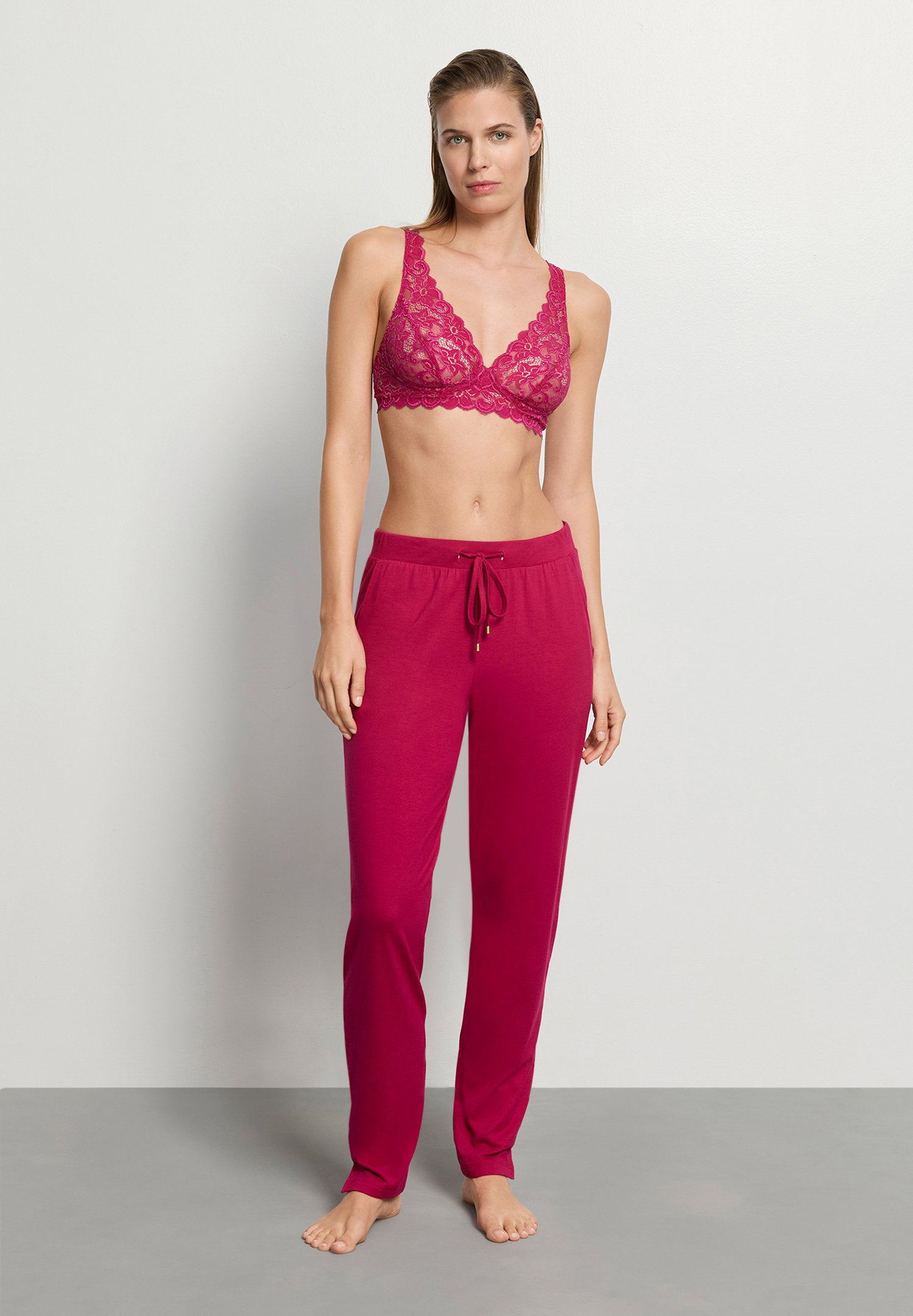 hanro-sleep-lounge-long-pants-schlafhose-light-sangria image 5