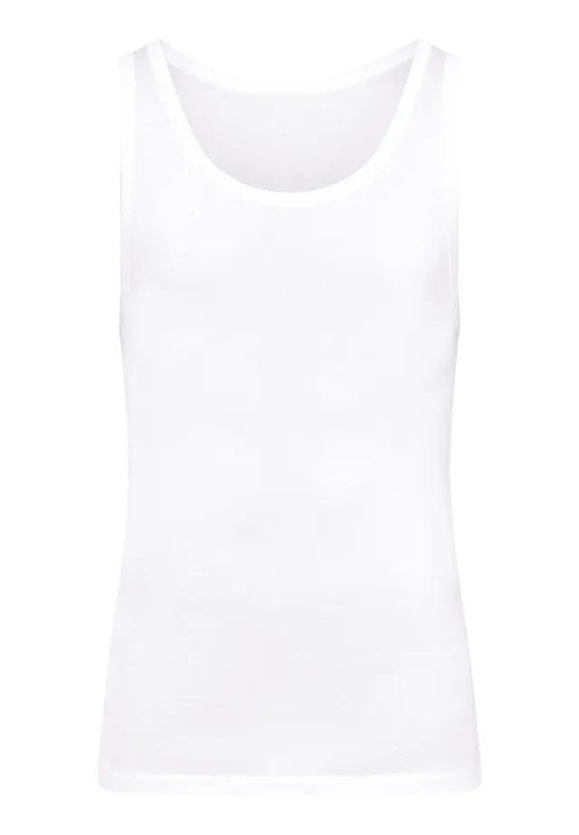 hanro-cotton-pure-tank-top-unterhemd-wei-herren image 1
