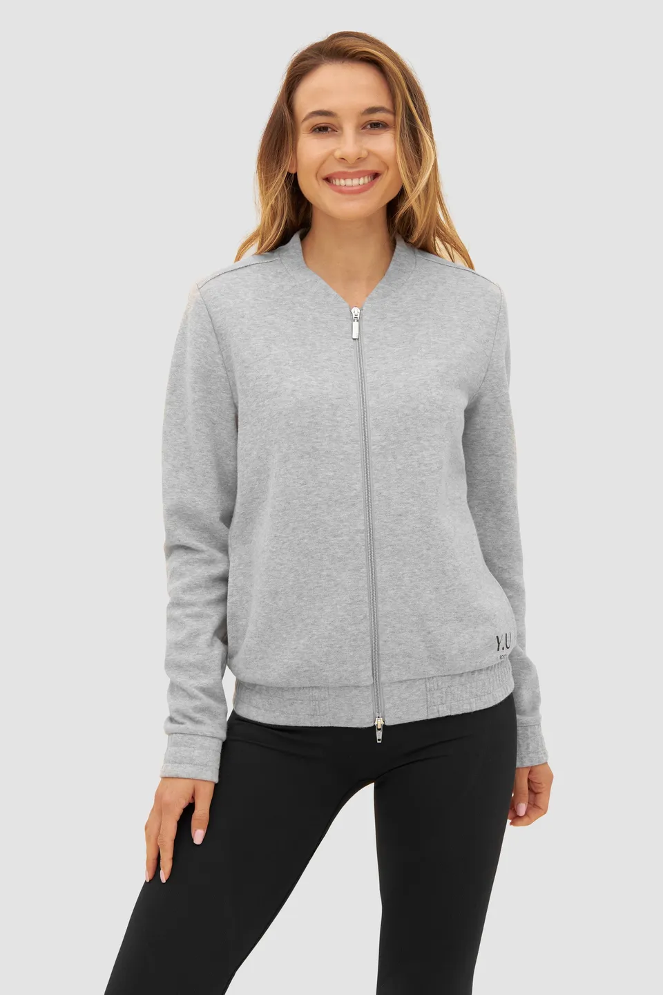 r-sch-be-happy-yoga-sweatjacke-grau-2-wege-rei-verschluss image 1