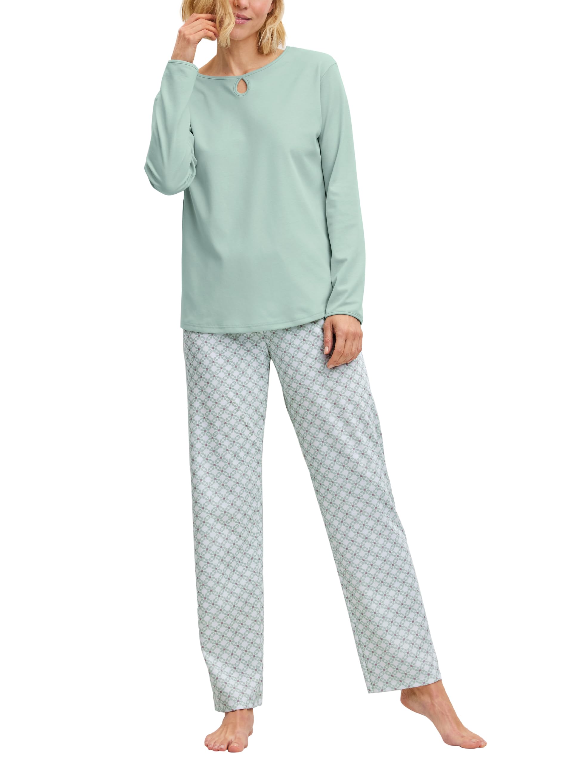 calida-sweet-dreams-pyjama-damen-44-46-light-aqua-baumwolle image 1