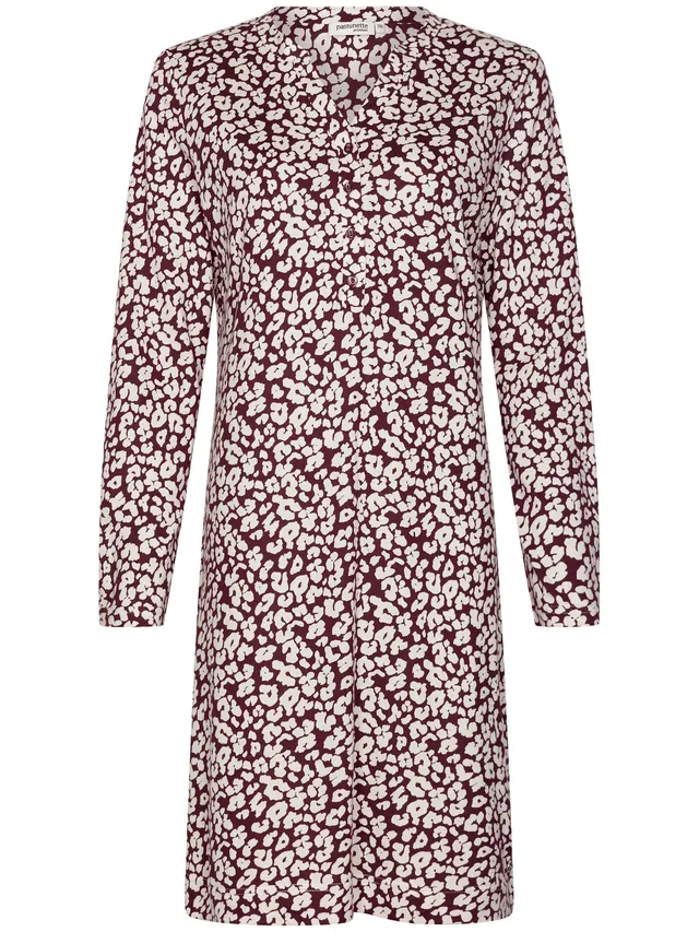 pastunette-premium-grace-nachthemd-bordeaux-animalprint image 1